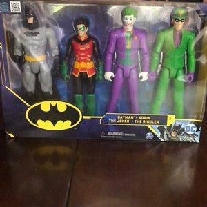 DC Batman, Robin, The Joker and The Riddler 12 inch collectible Action Figures